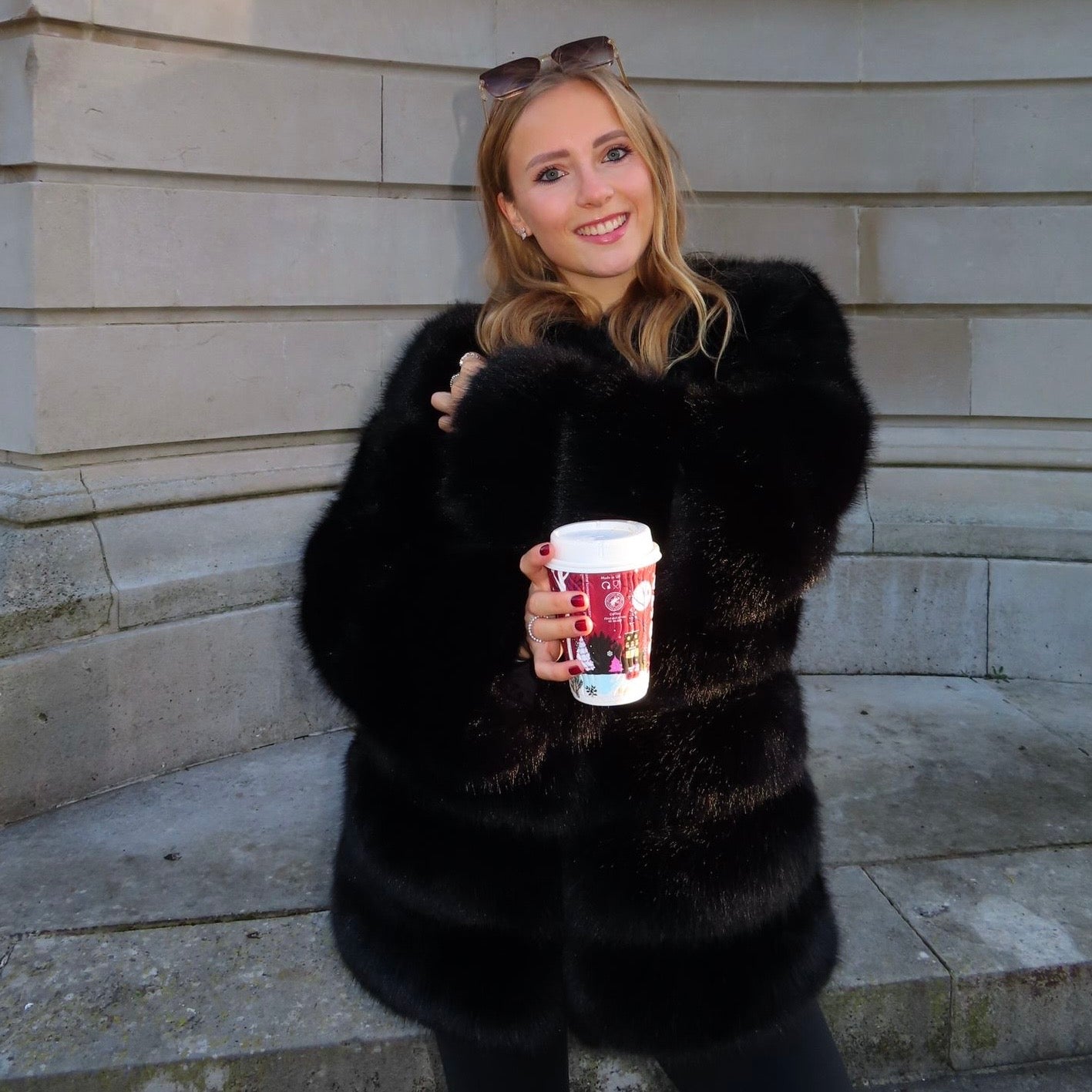 Classic 7 Row Faux Fur Coat - No.8 Boutique London