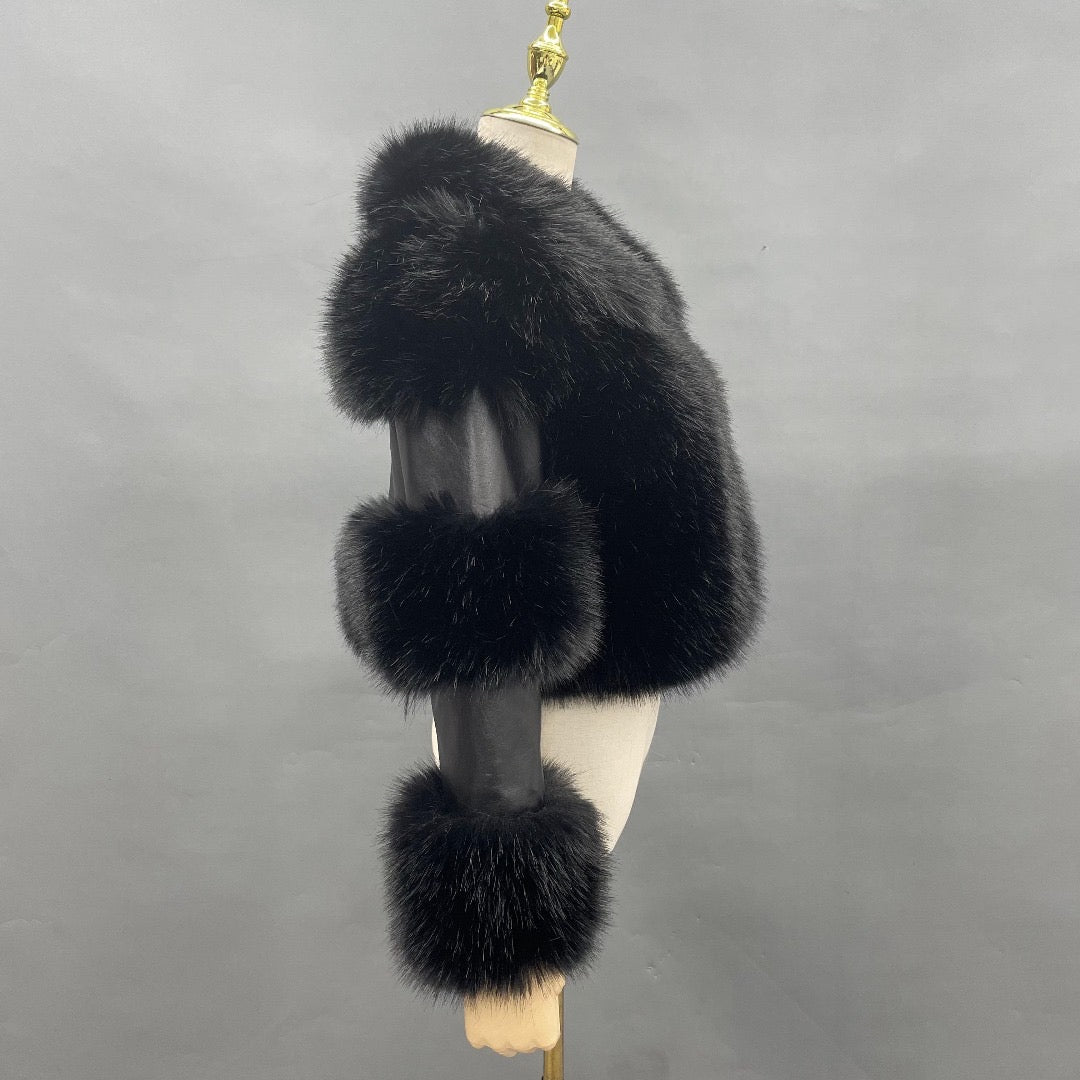 Premium Phoenix Faux Fur Cropped Jacket