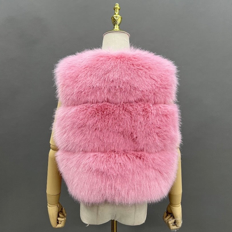 3 Row Faux Fur Gilet