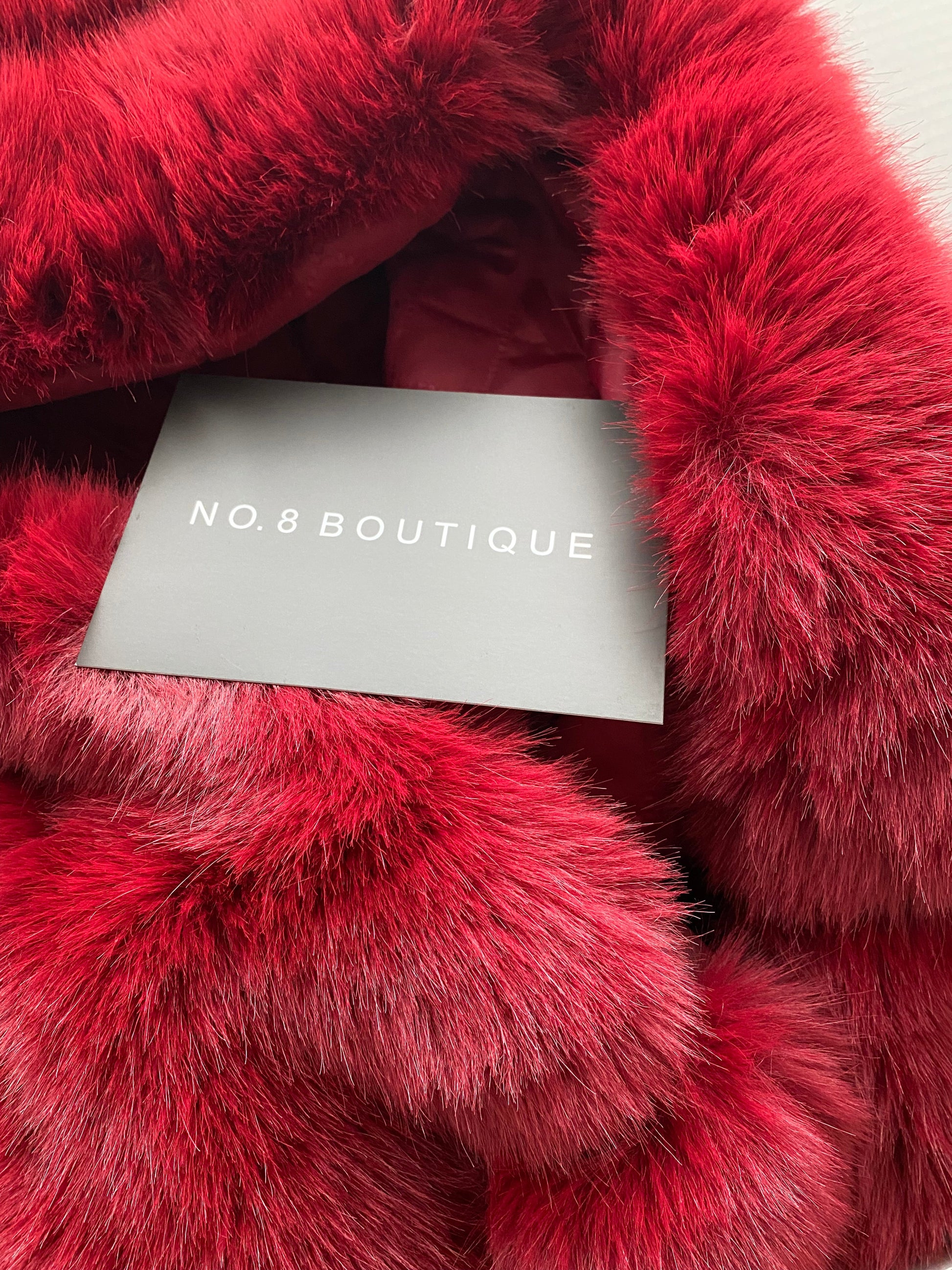 Elegant HD cropped faux fur jacket with hood