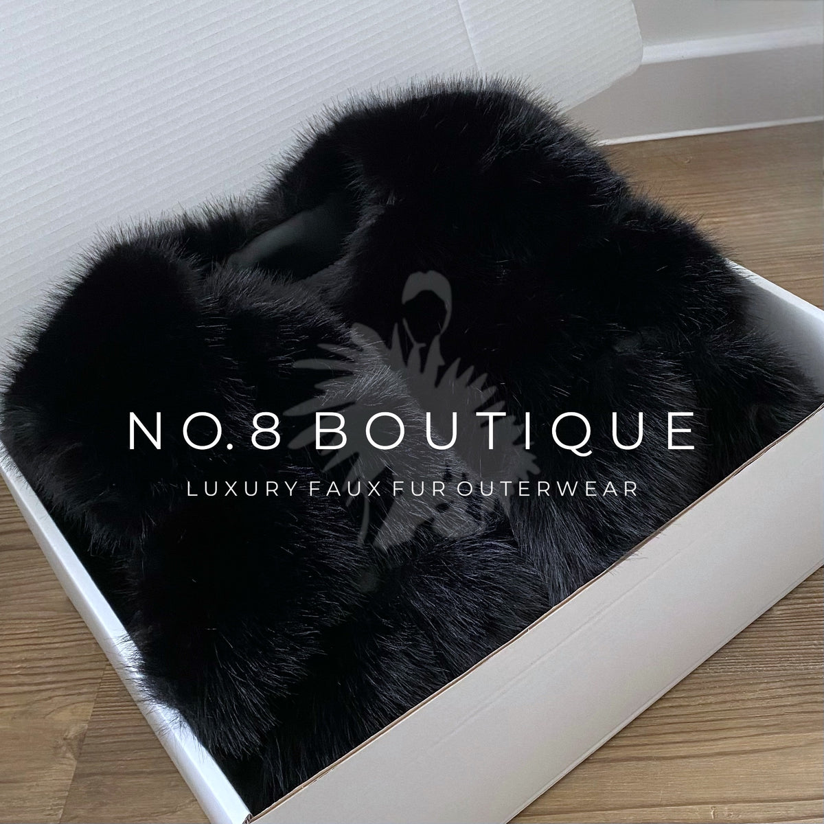 Black six row luxury faux fur gilet