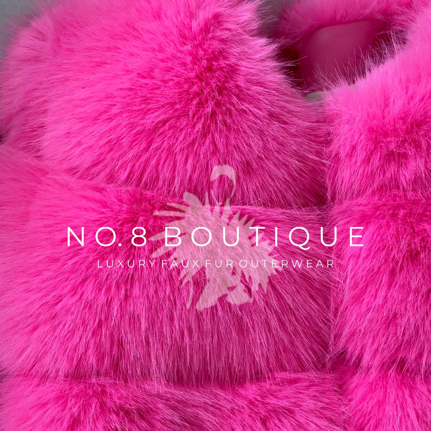 Casual yet bold hot pink faux fur jacket with classic 5 rows