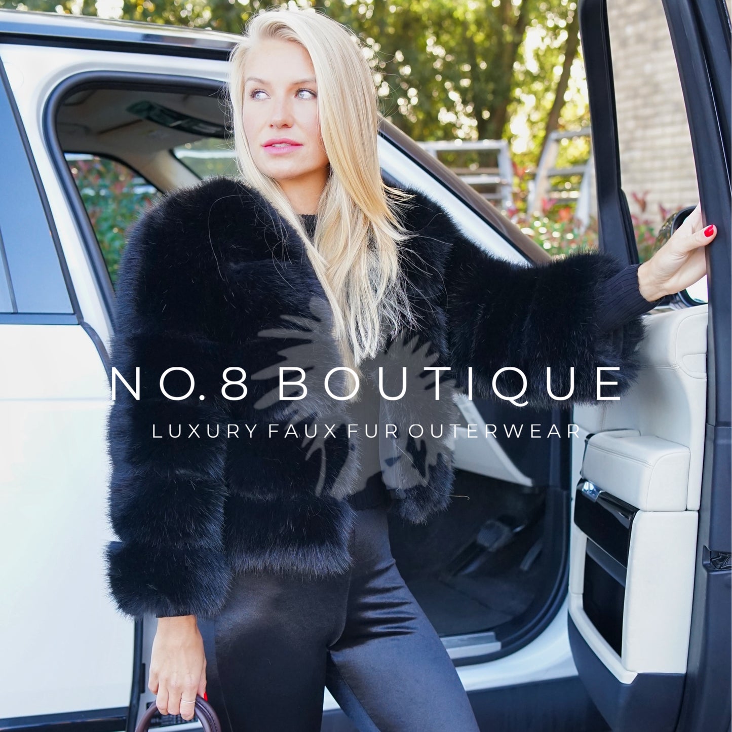 Chic black faux fur jacket