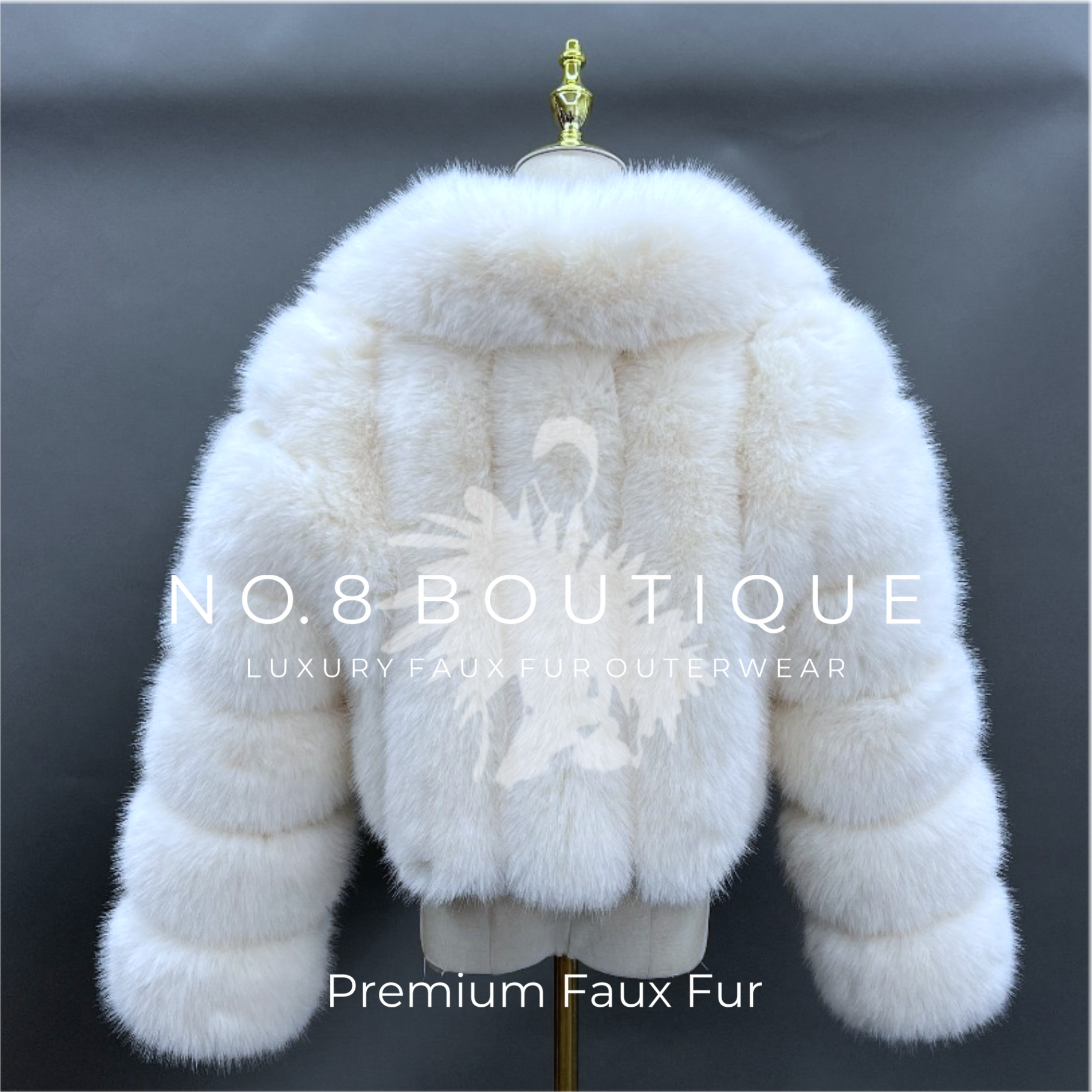 Chic faux fur bridal jacket from London with stylish collar