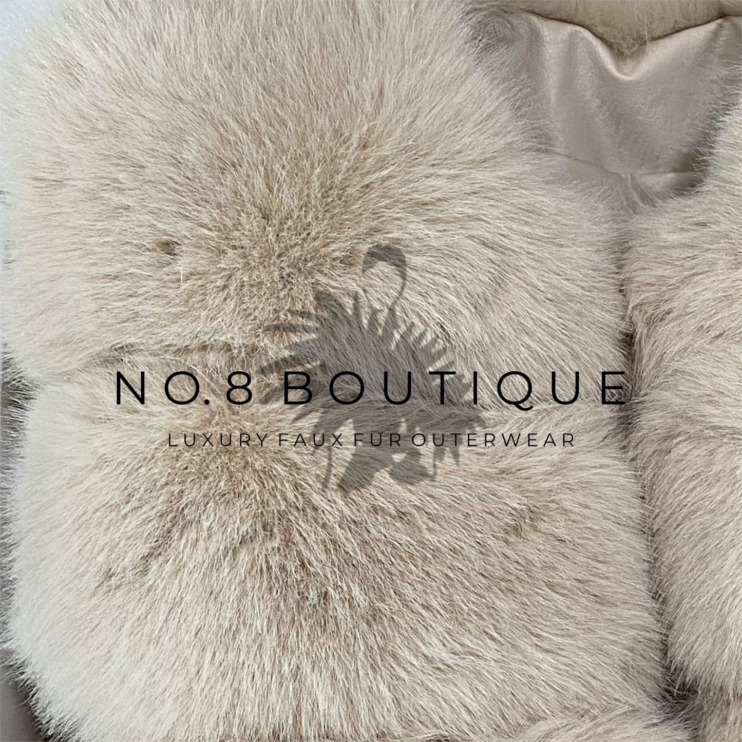 Classic beige faux fur jacket with five rows