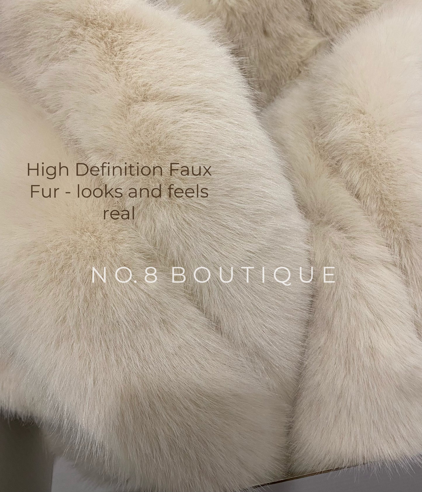 Designer Vienna faux fur jacket with elegant straight rows