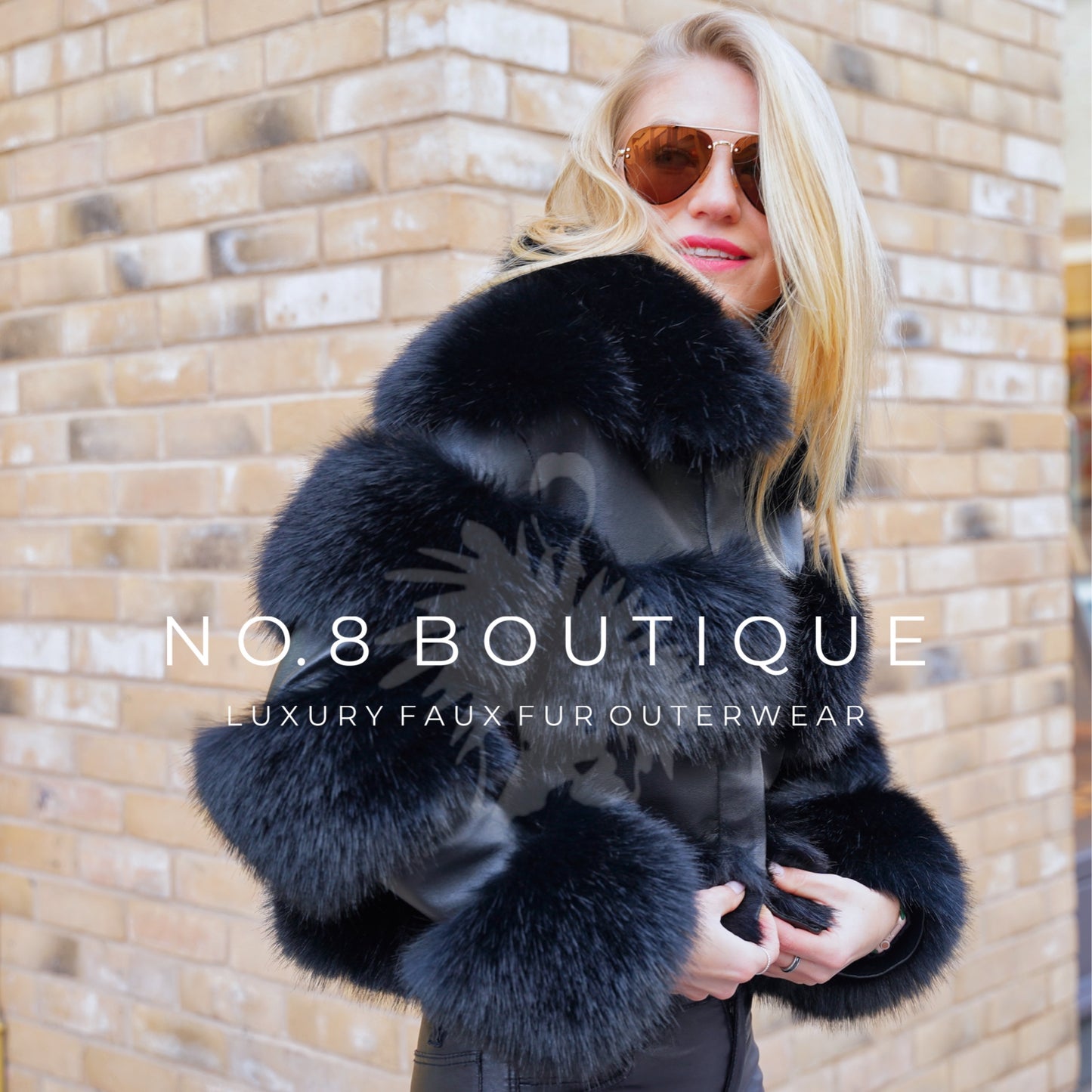 Elegant Florence faux fur jacket with structured panels and collar