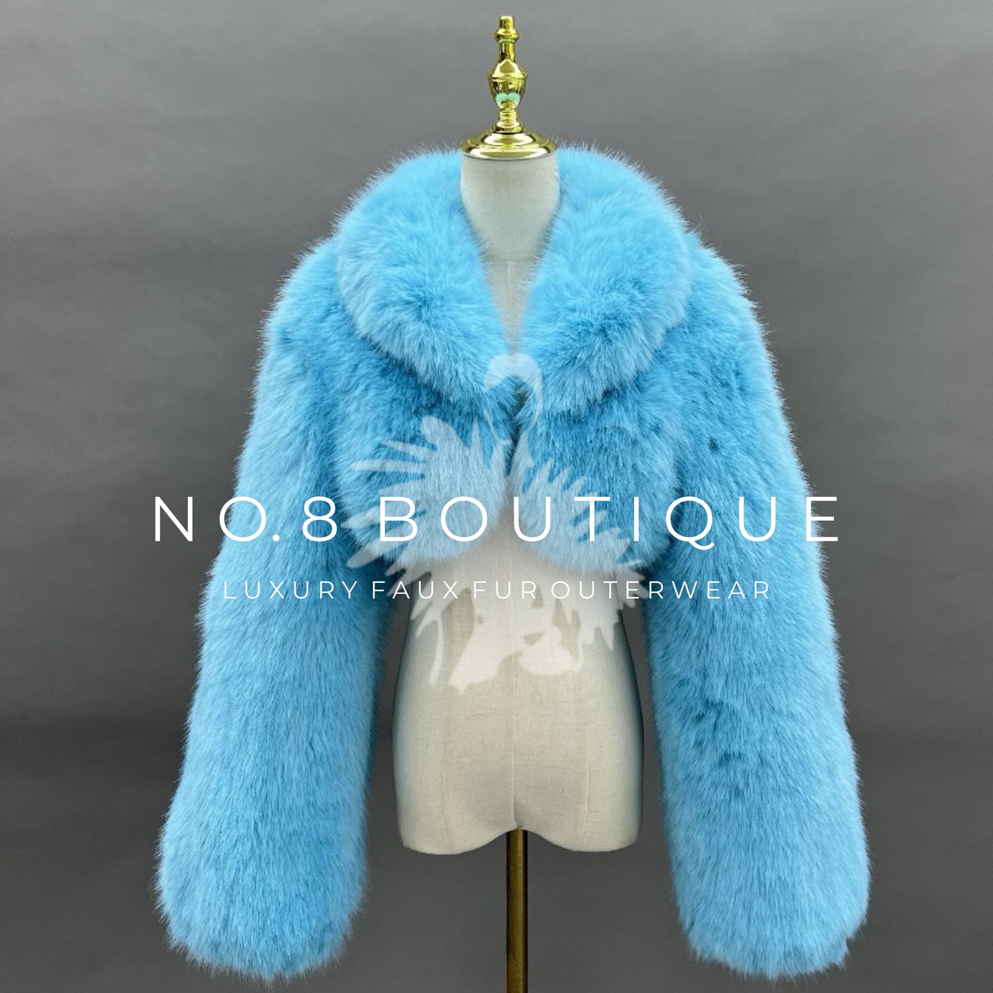 Elegant mini cropped faux fur jacket for stylish outings