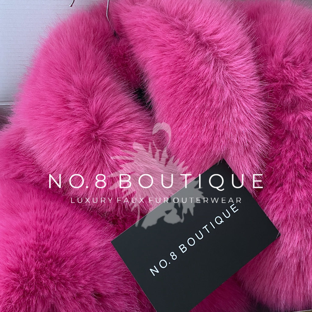 Fashion forward mini cropped jacket in faux fur