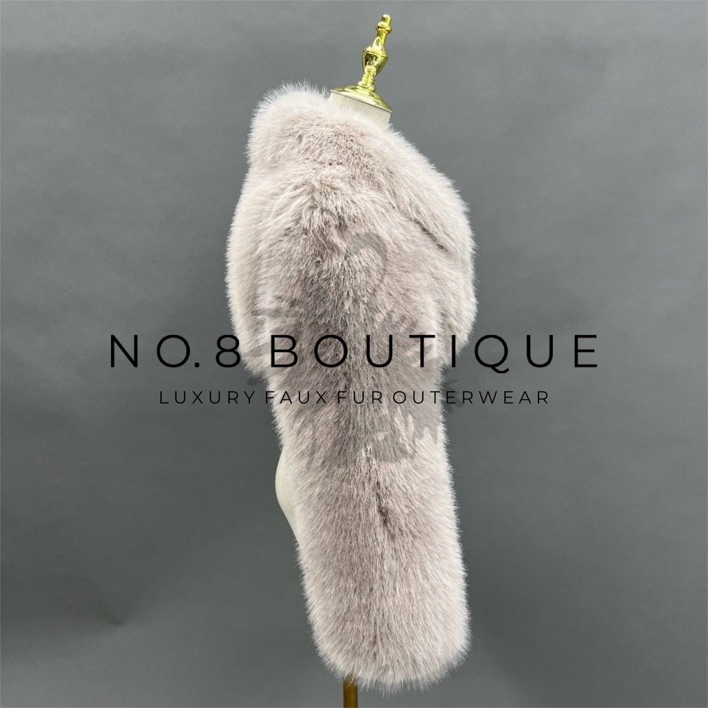 High-fashion mini faux fur jacket with cropped length