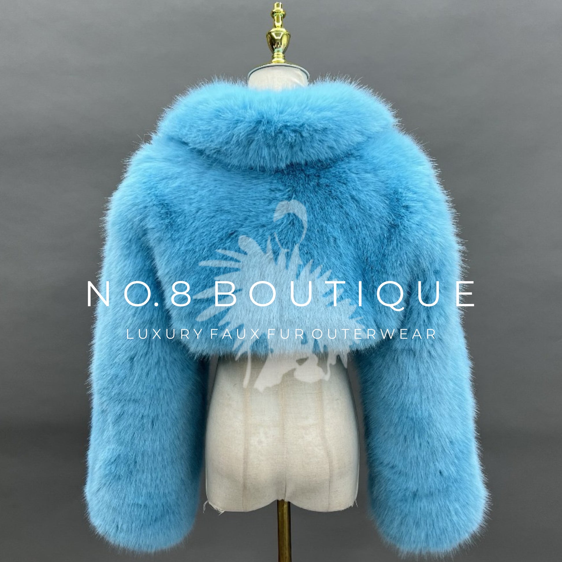 Luxurious mini faux fur jacket with a chic cropped cut