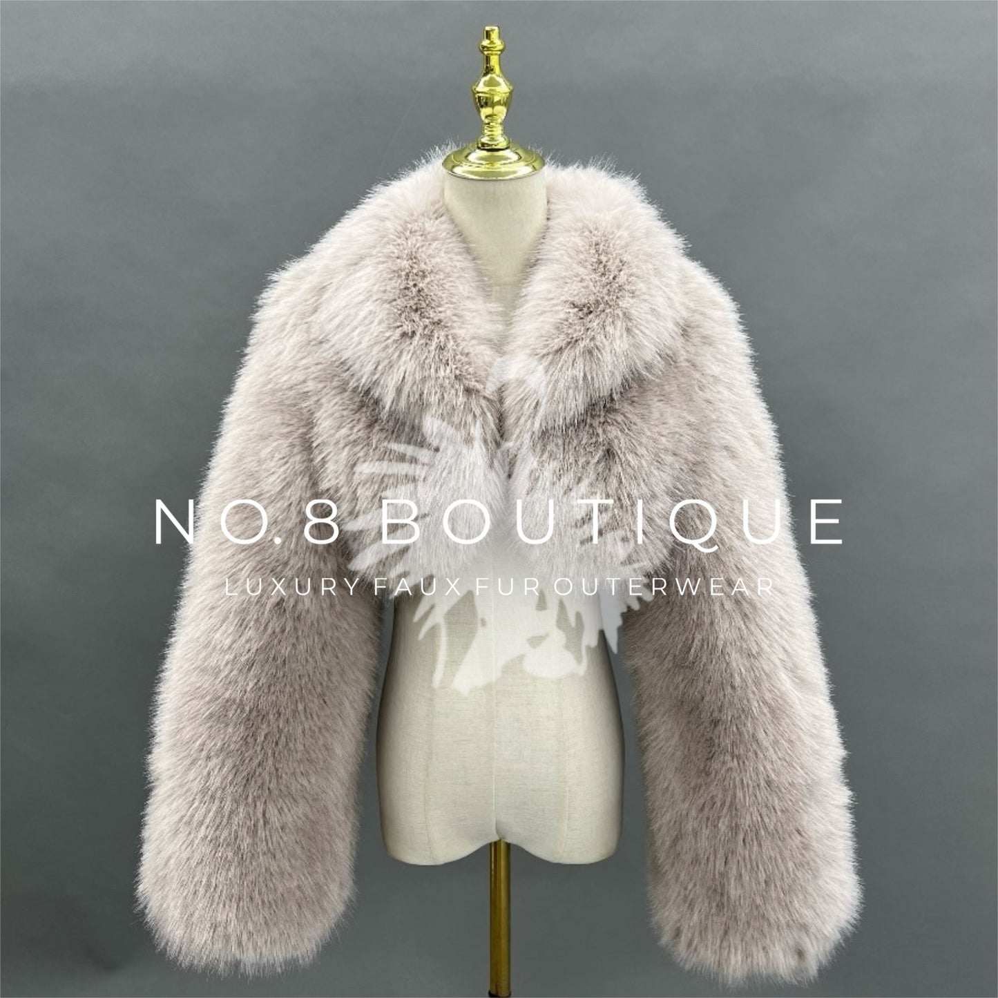 Playful mini cropped faux fur jacket