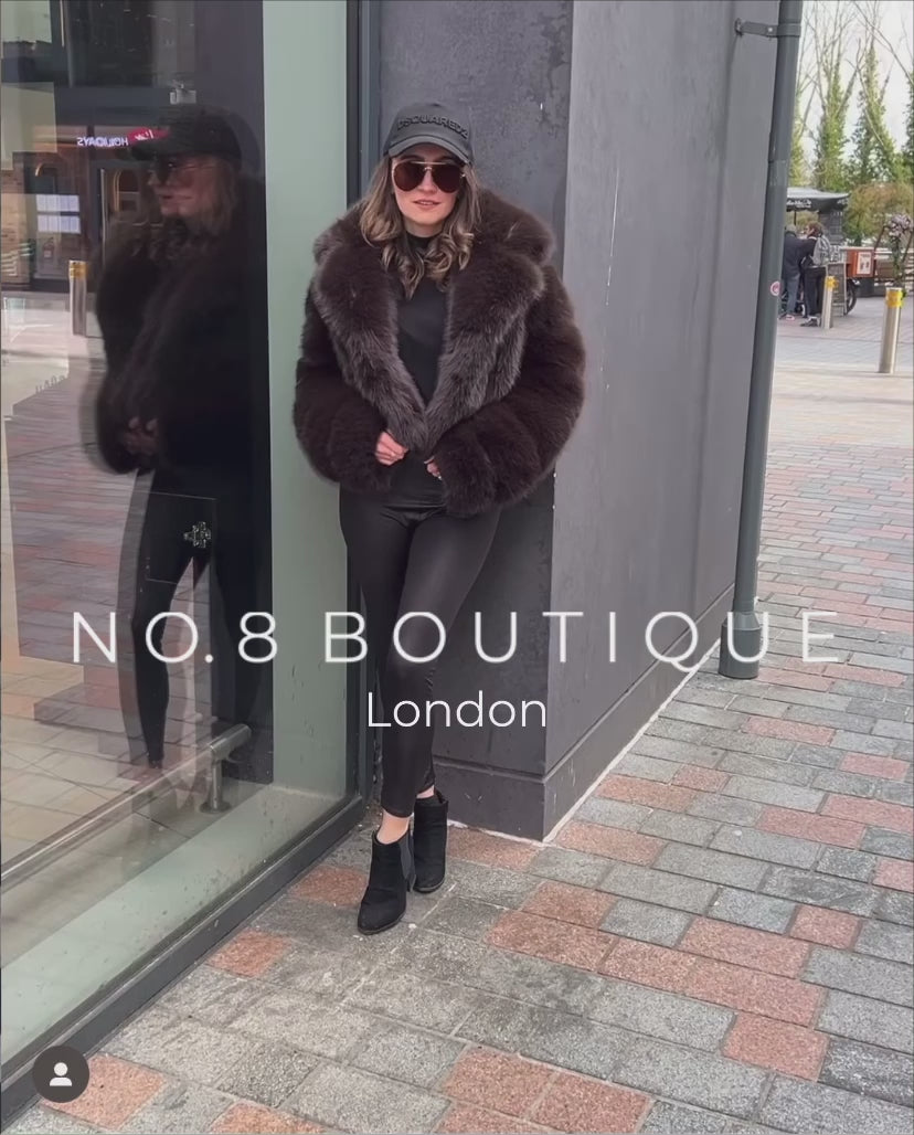 Fashion-forward bridal faux fur jacket with Collar