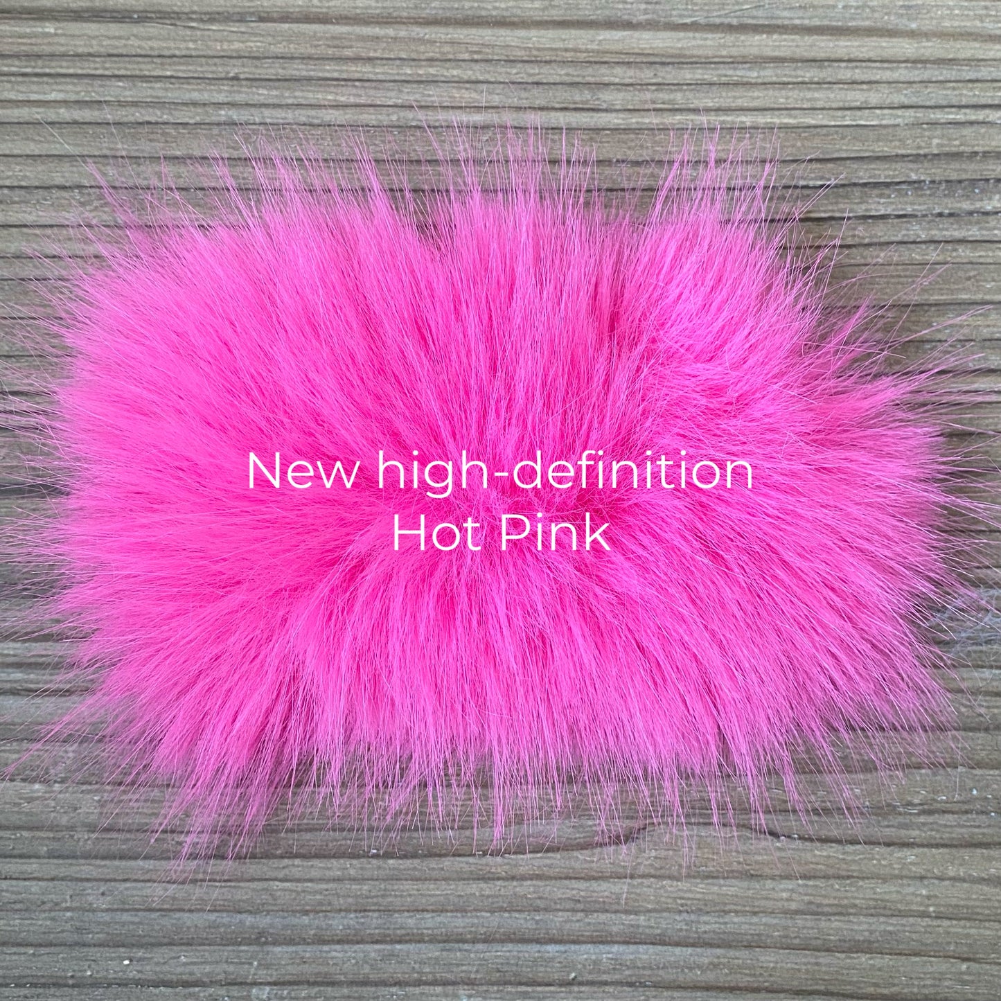 Trendy hot pink faux fur jacket with 5 row panel design