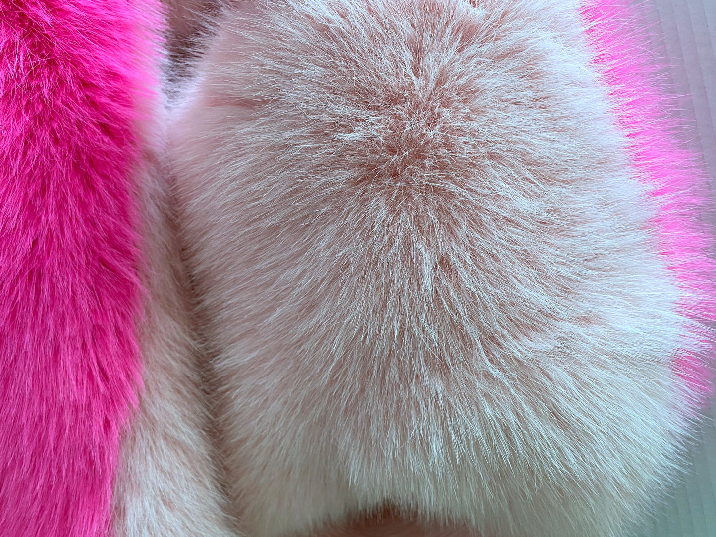 Trendy two tone faux fur jacket