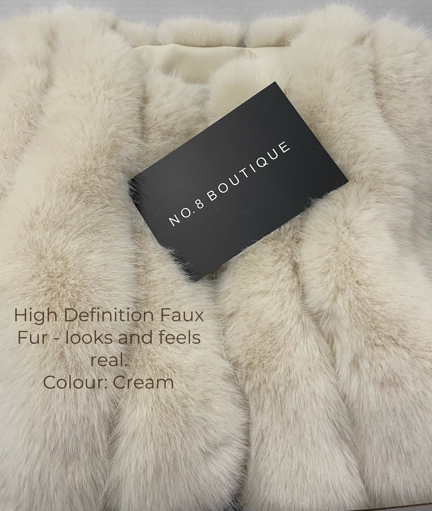 Urban chic straight row faux fur jacket from Vienna