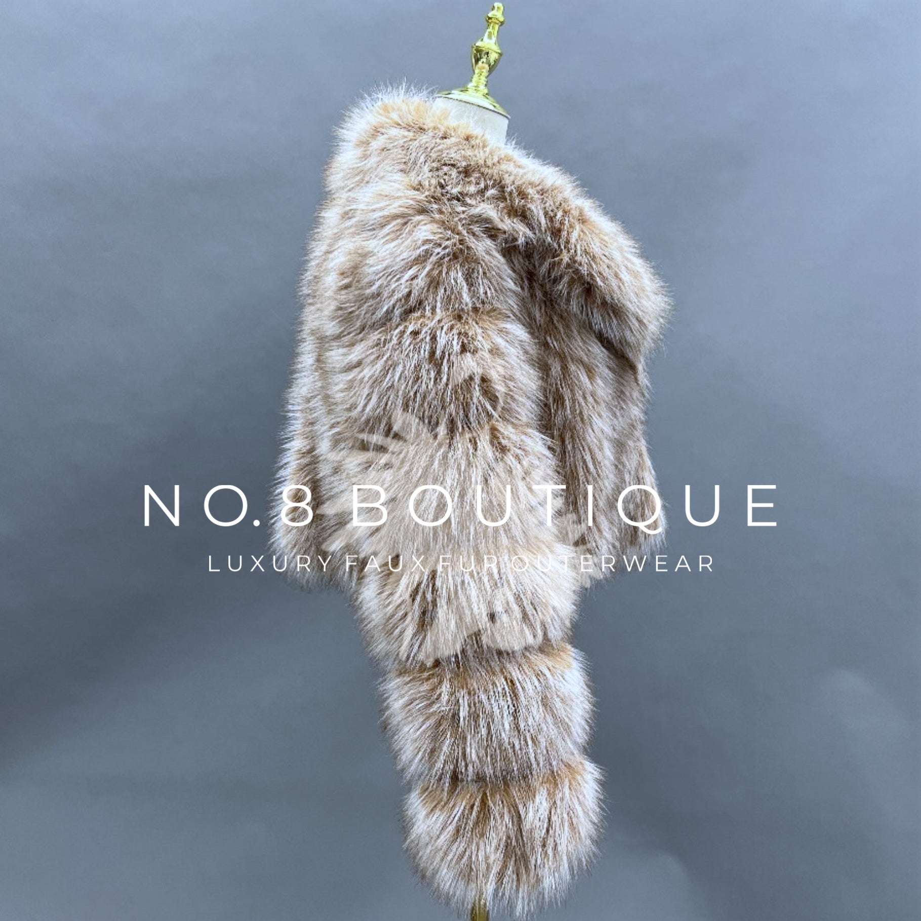 Vintage inspired London bridal faux fur jacket with collar