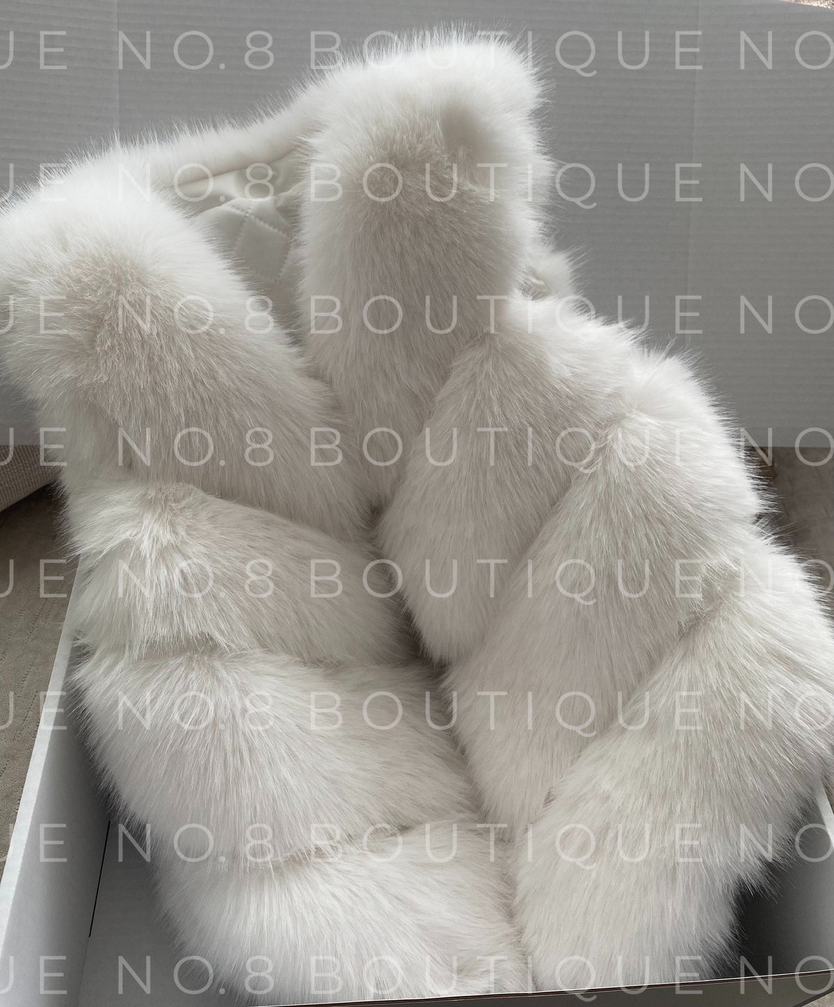 White colour faux fur gilet