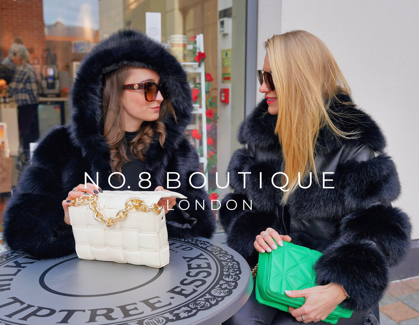 Designer Florence faux fur jacket with collar