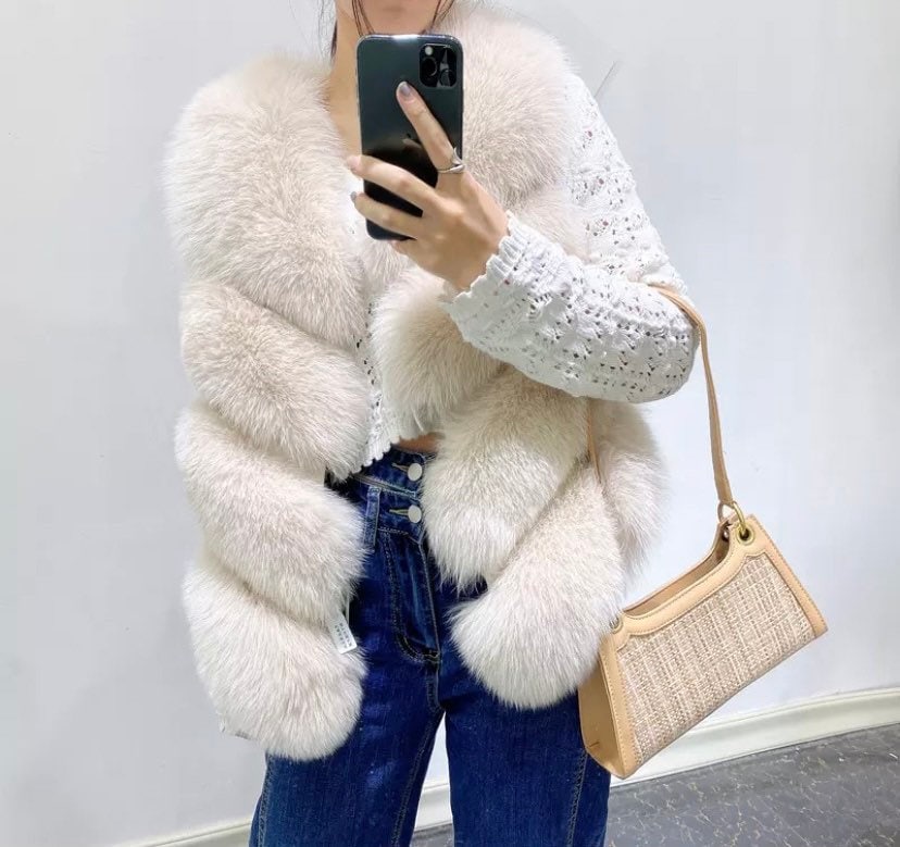 faux fur gilet white
