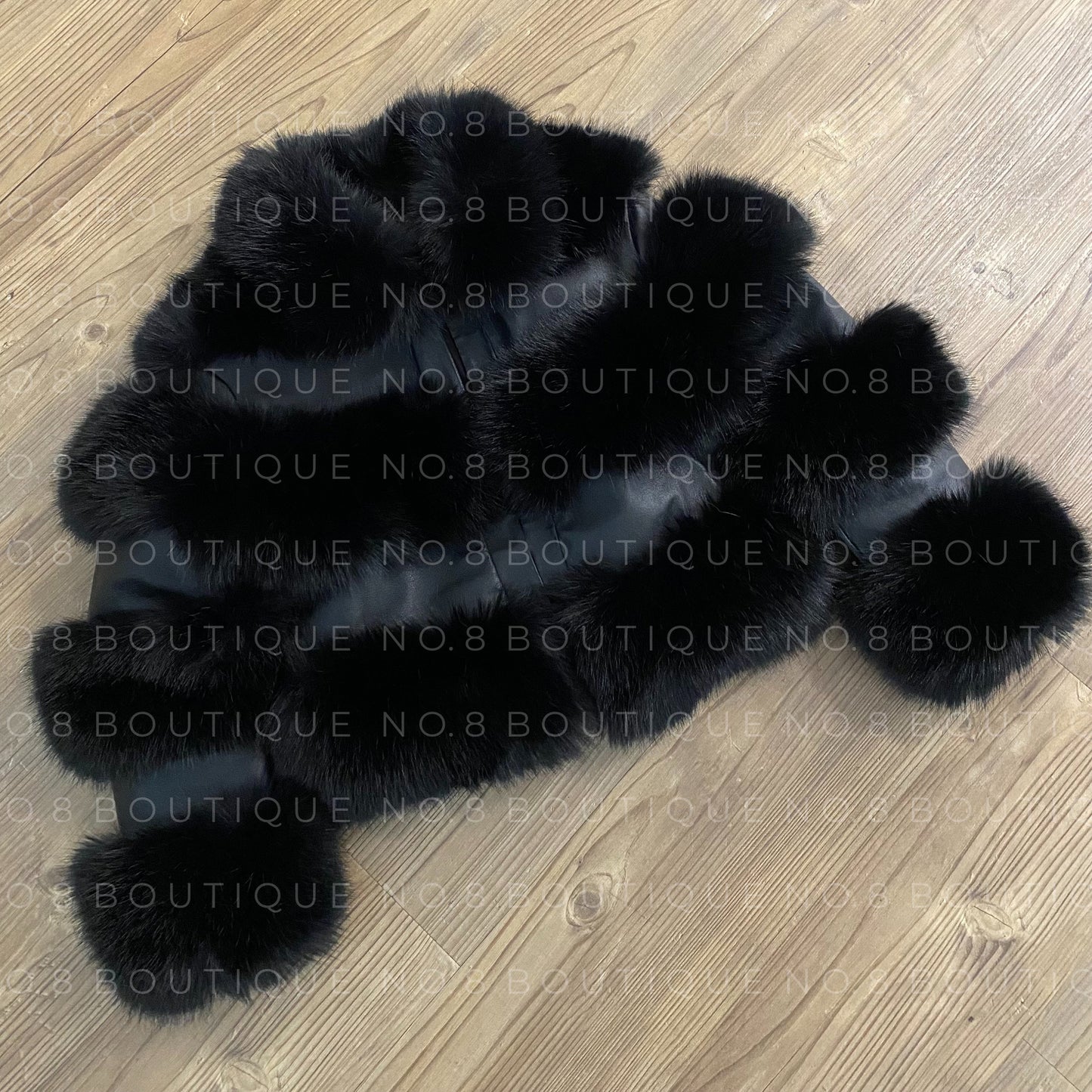 Modern Florence panelled faux fur jacket with a sophisticated collar