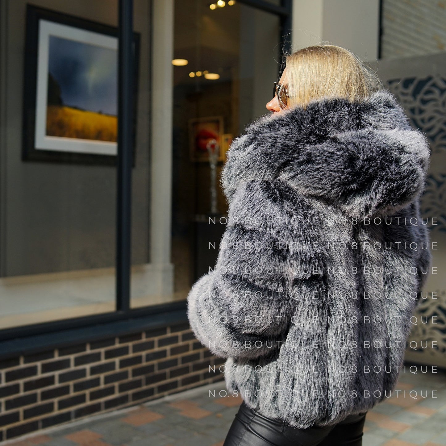Winter chic Vienna hooded faux fur jacket