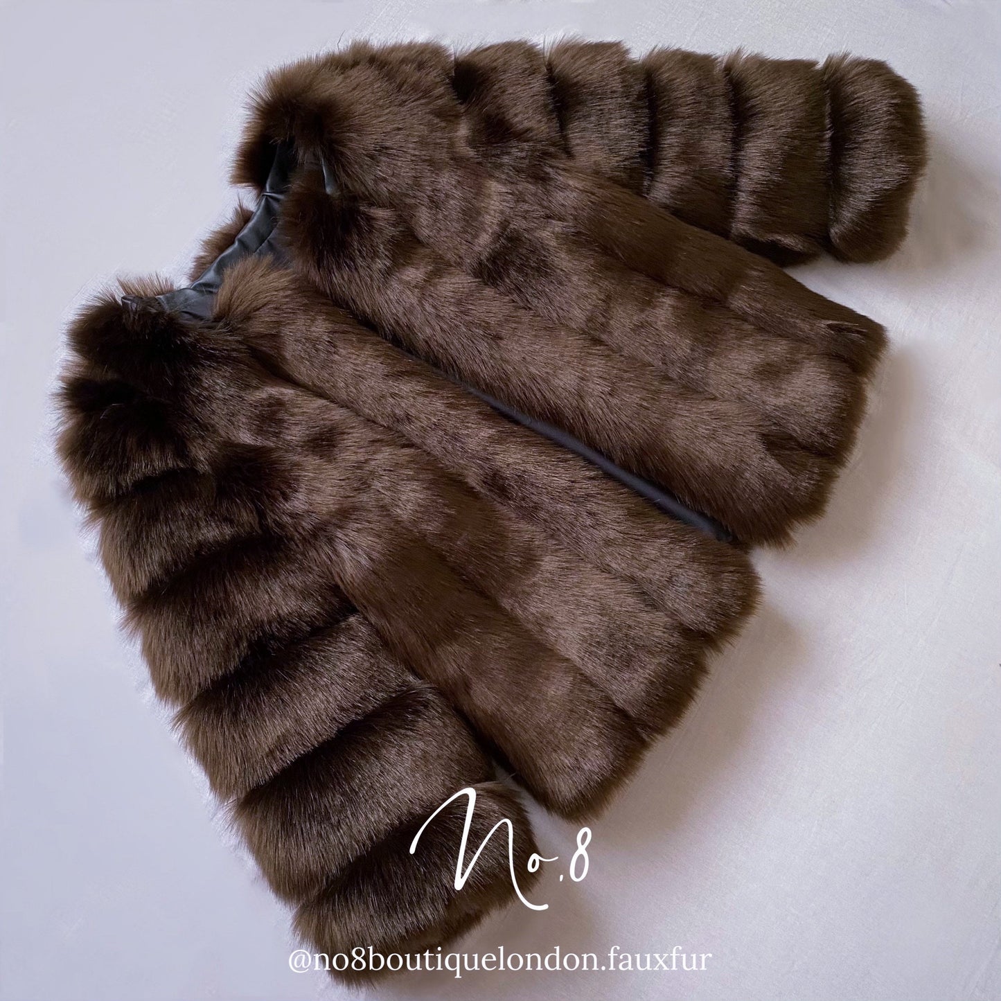 Winter chic Vienna straight row faux fur jacket for stylish warmth