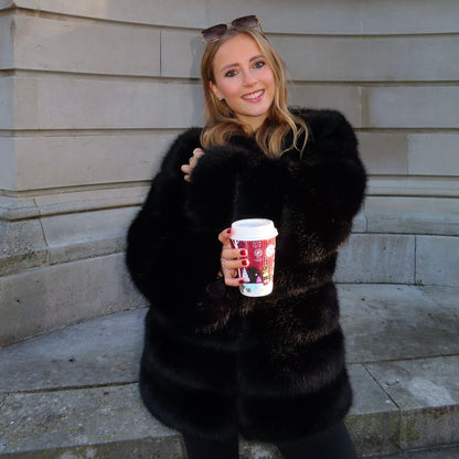 Classic 7 Row Faux Fur Coat