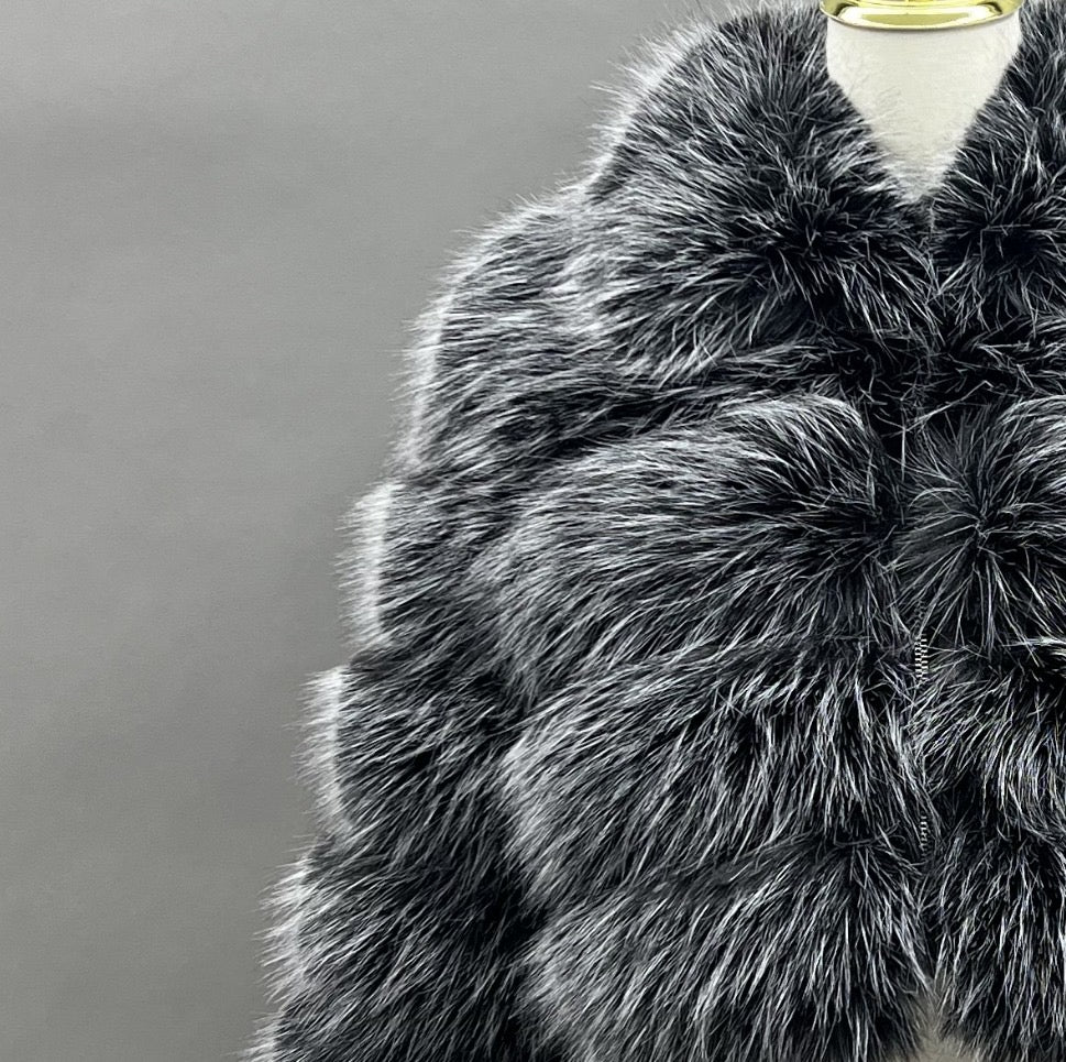 Premium Faux Fur Cropped Collar Jacket