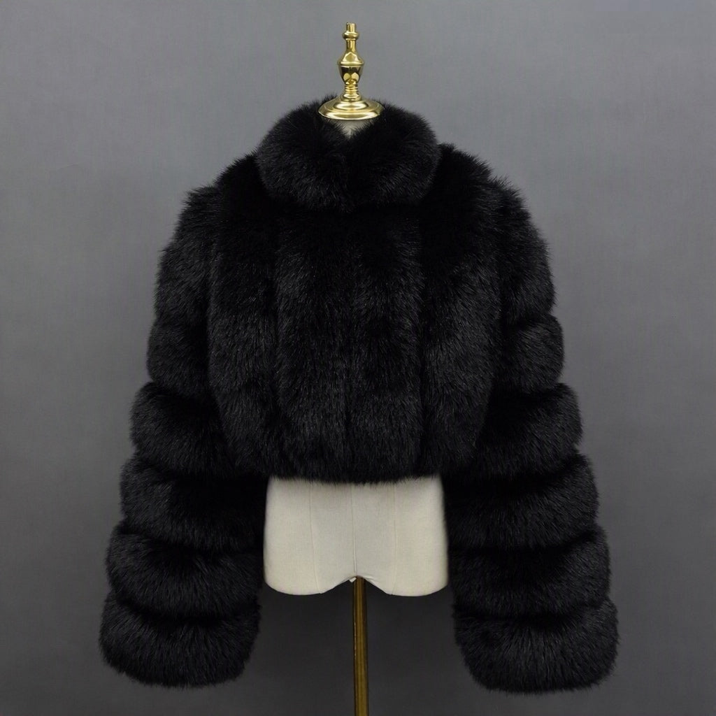 Cropped Straight Row Jacket with Collar