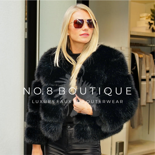 Black Faux Fur Classic 5 Row Jacket