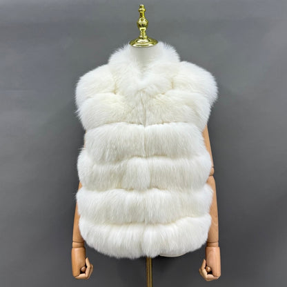 Collar Panelled Faux Fur Gilet
