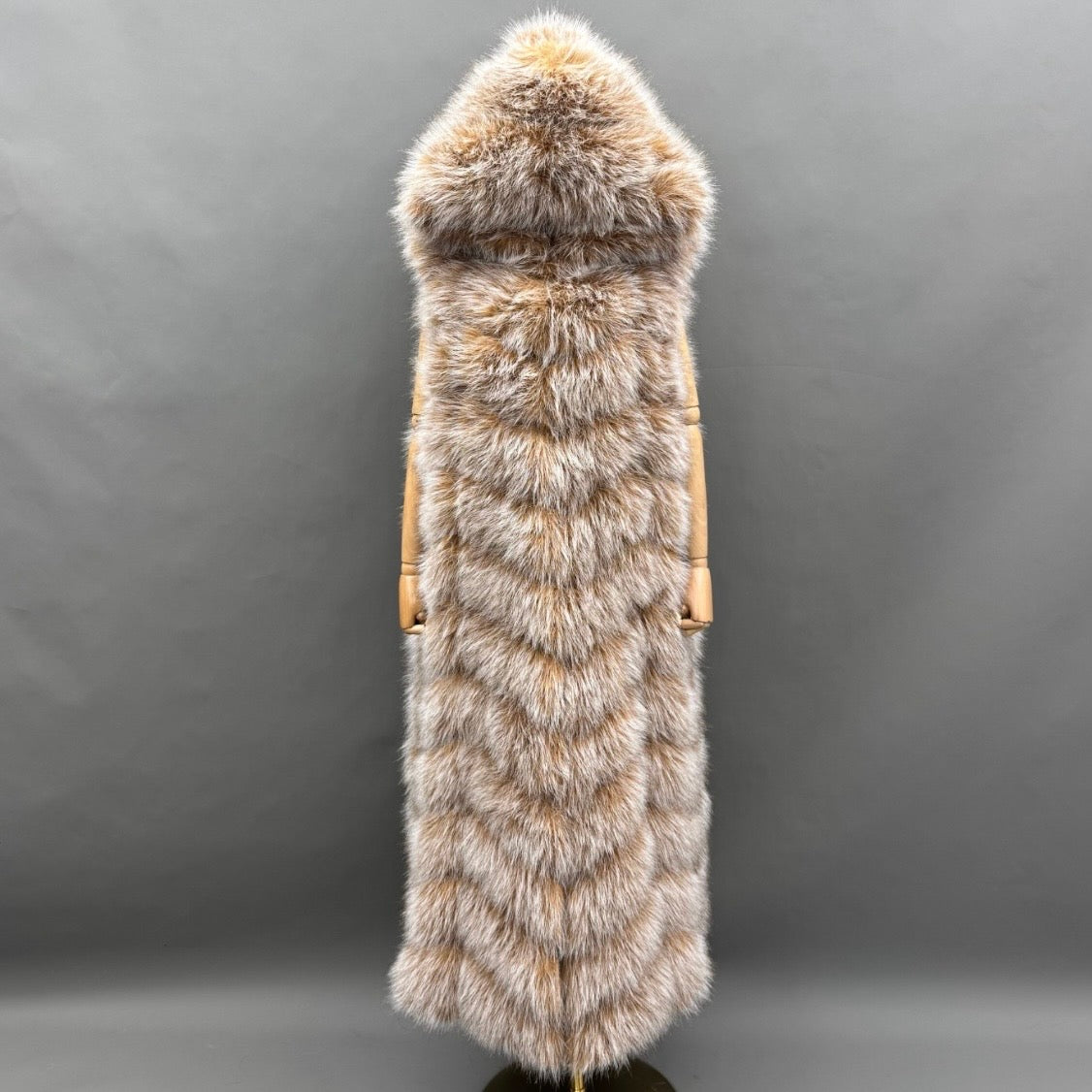Premium Hooded 12 Row Panelled Faux Fur Gilet