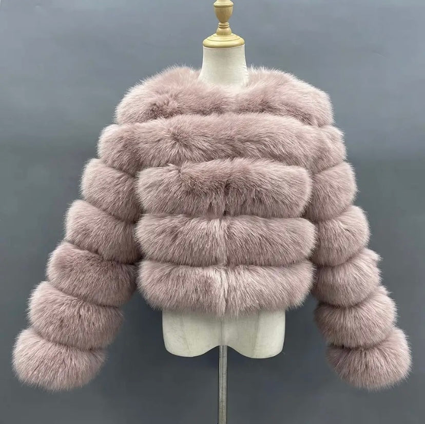 Premium Bridal Classic 5 Row Faux Fur Jacket