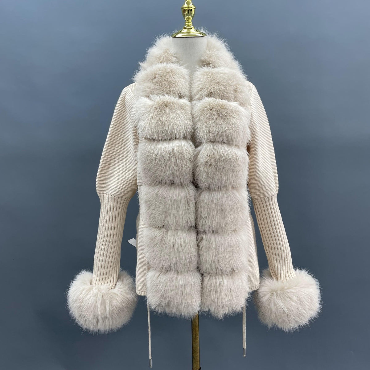 Faux Collar And Cuffs Cardigan