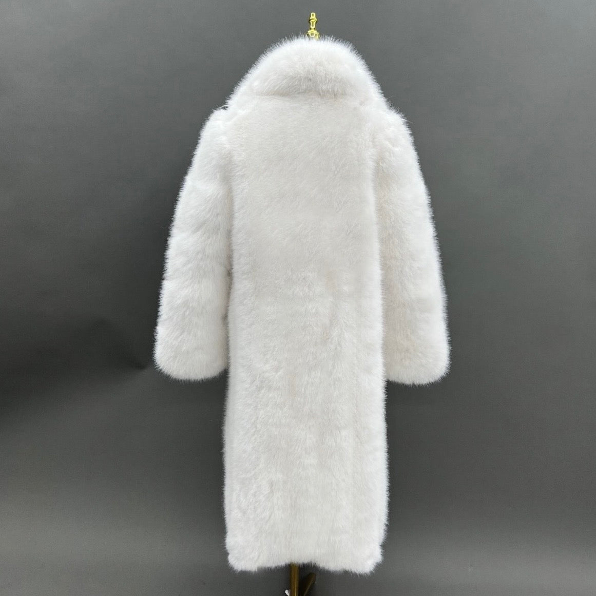 Long Full Panel Collared Mens Faux Fur Coat