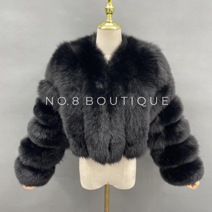 Premium Vienna Cropped Faux Fur Jacket