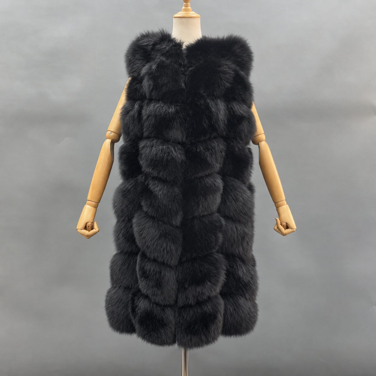 Premium 8 Row Panelled Faux Fur Gilet