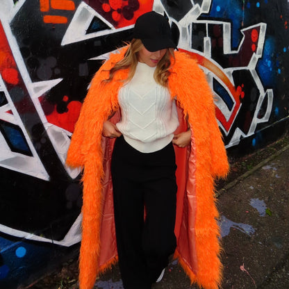 Ultra Long Shaggy Mongolian Faux Fur Coat