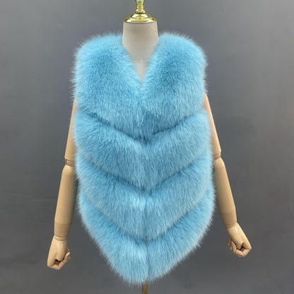Premium 4 Row Faux Fur Gilet