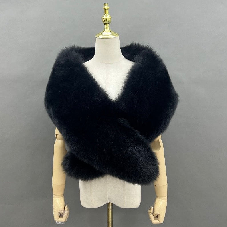 Premium Full Panel Faux Fur Bridal Wedding Stole