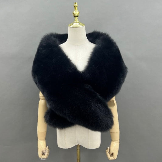 Premium Full Panel Faux Fur Bridal Wedding Stole