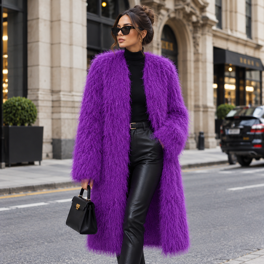 Long Shaggy Mongolian Faux Fur Coat