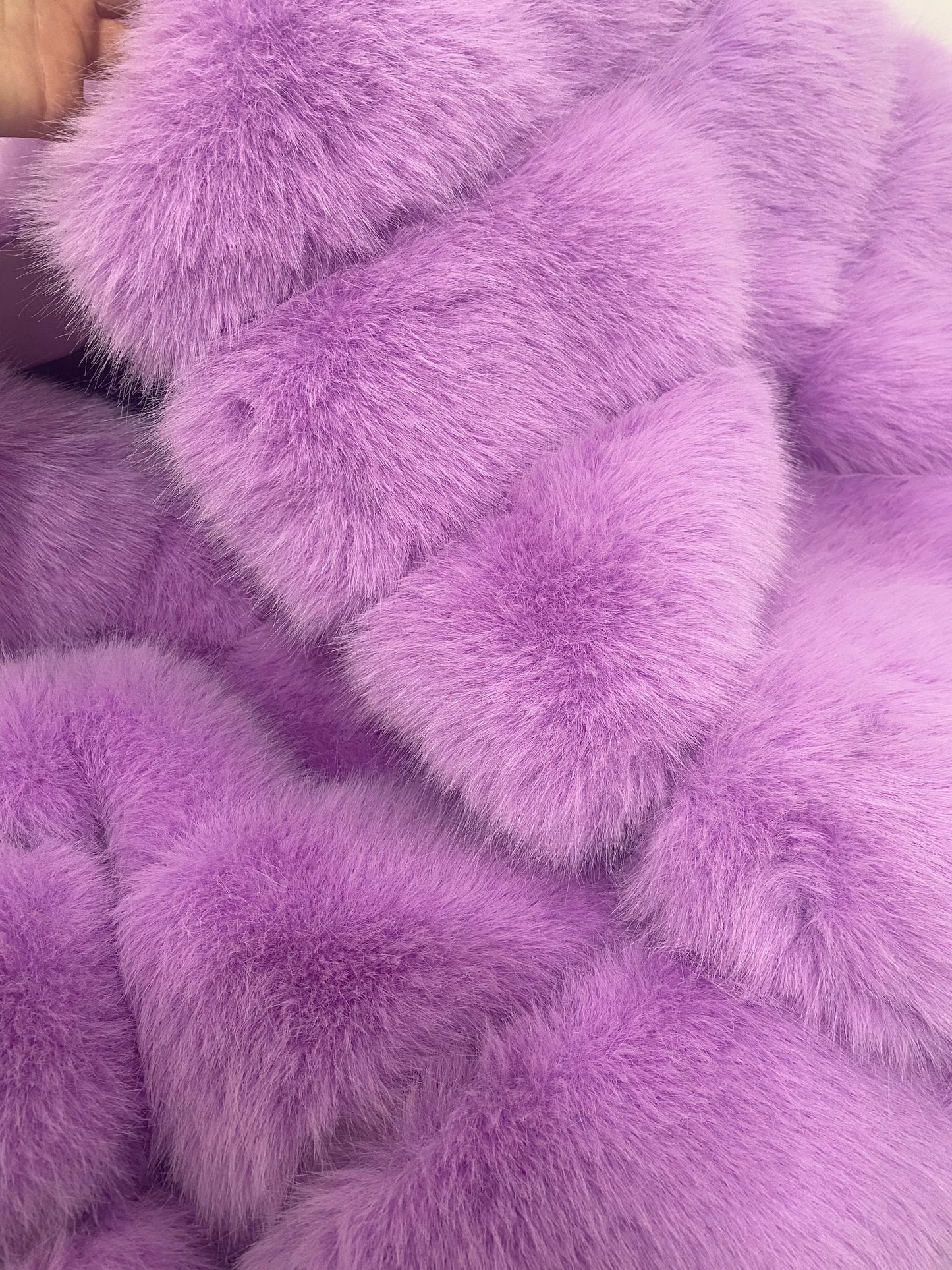 Classic 5 Row Violet Faux Fur Jacket