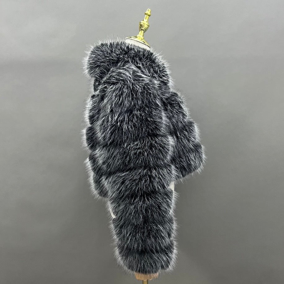 Premium Faux Fur Cropped Collar Jacket
