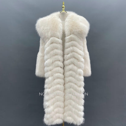 Opera Long Faux Fur Collared Coat