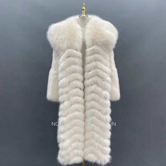 Opera Long Faux Fur Collared Coat