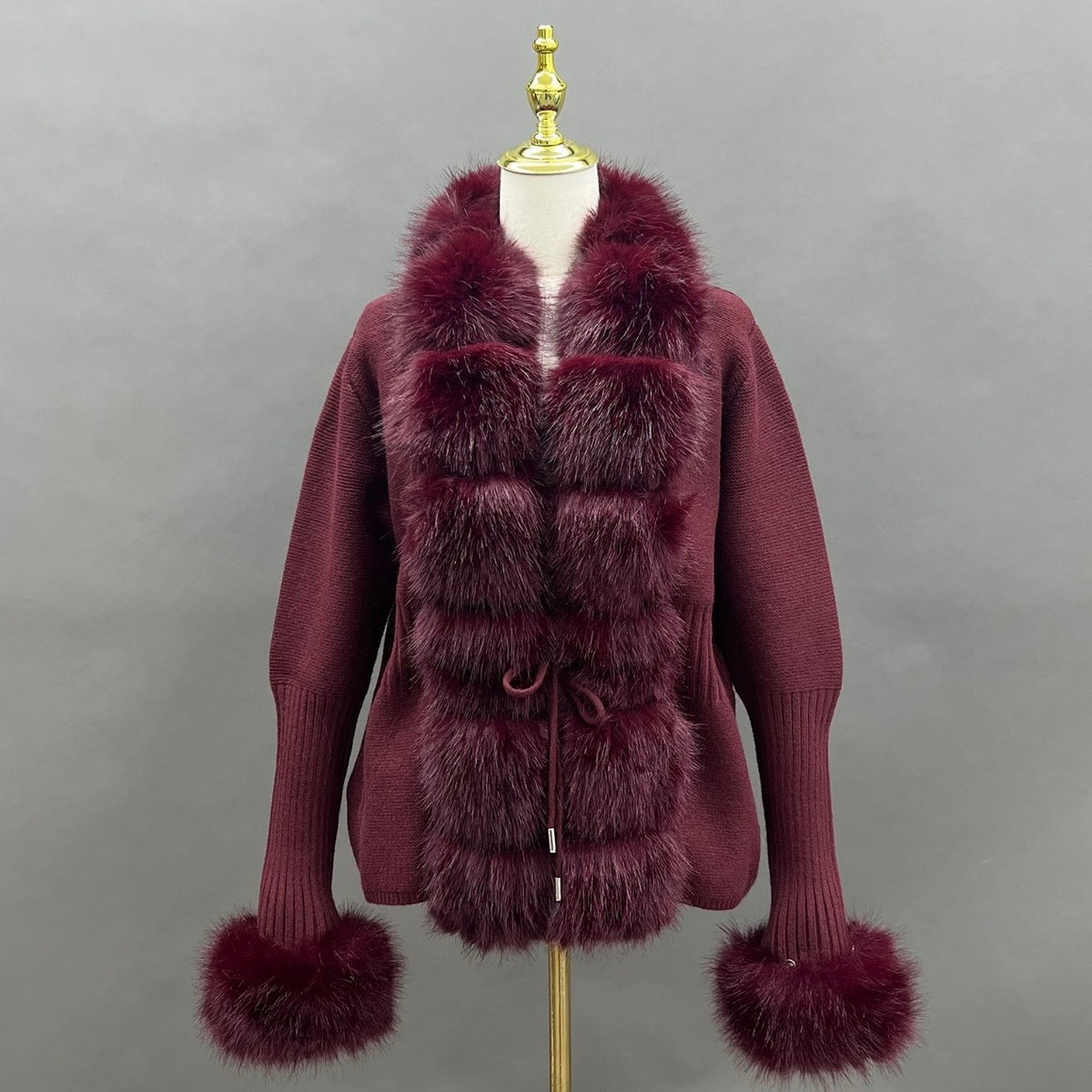 Faux Collar And Cuffs Cardigan