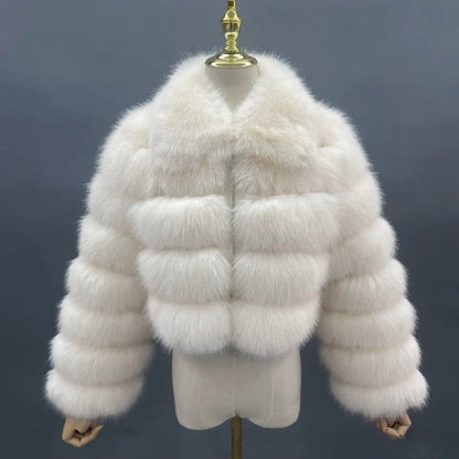 Premium Faux Fur Cropped Collar Jacket