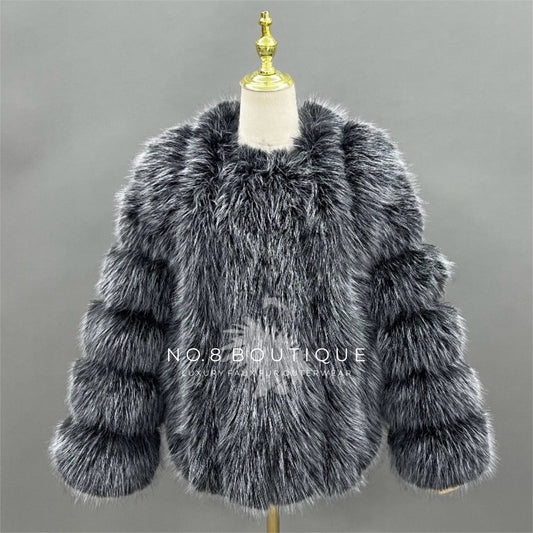 Premium Vienna Straight Row Faux Fur Jacket